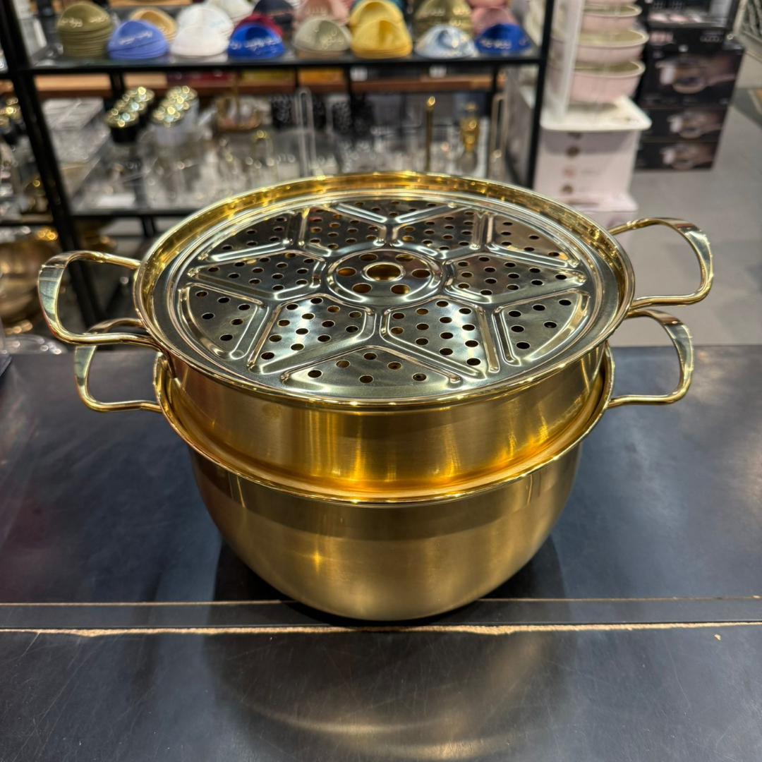 סיר קוסקוס 26 ס"מ נירוסטה זהב