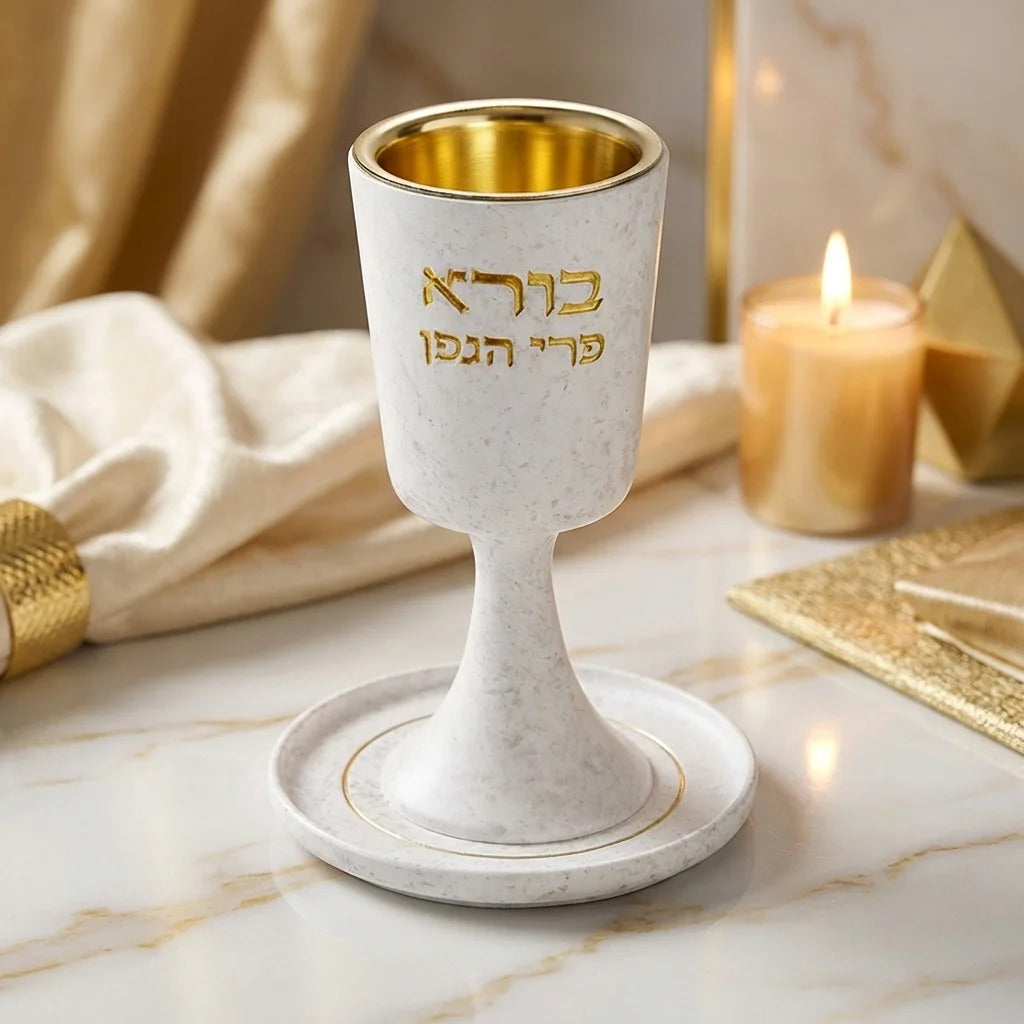 כוס קידוש - מהודר מפולימר עם רגל ותחתית 15 ס"מ