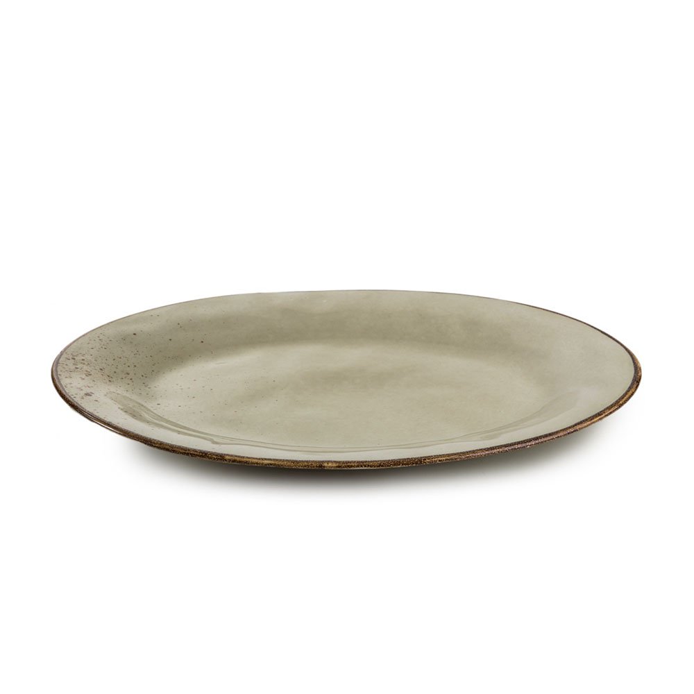 פלטת הגשה אובלית גדולה 42 ס"מ קרם ריאקטיב - מיוחד למרכז שולחן