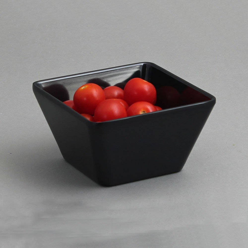 קערה ריבועית קונית 13 ס”מ מלמין שחור