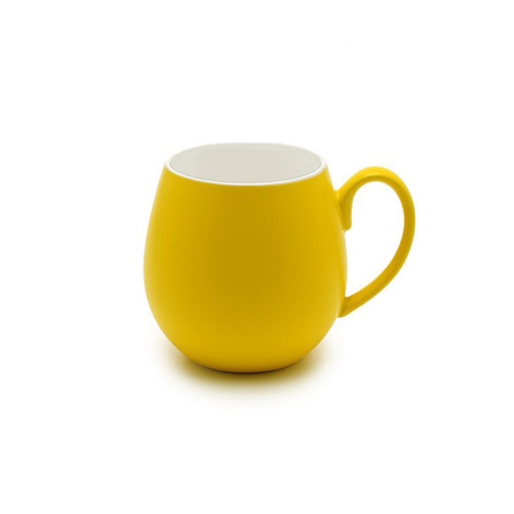 ספל מאג קרמי עגול 400 מ"ל צהוב מט Alfa