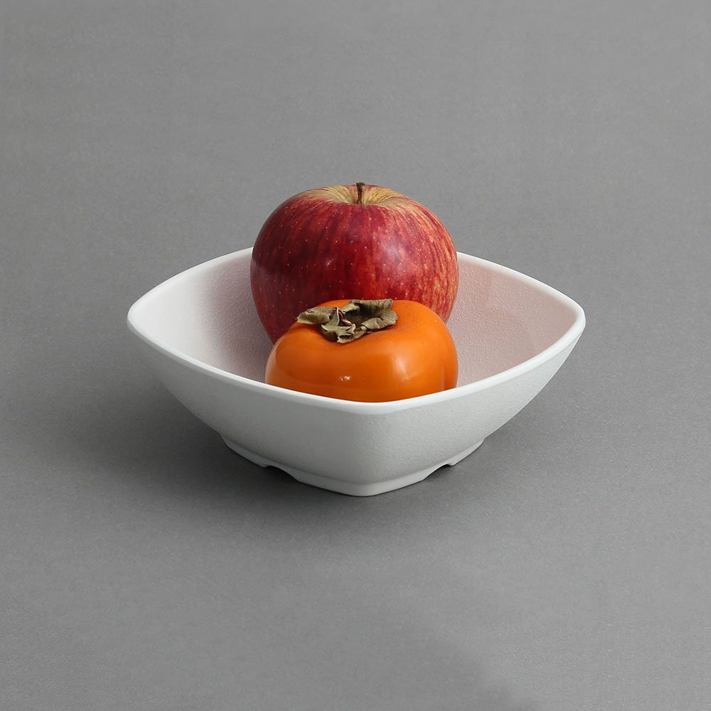 קערה ריבועית 14.7 ס”מ דמוי אבן זן מלמין לבן