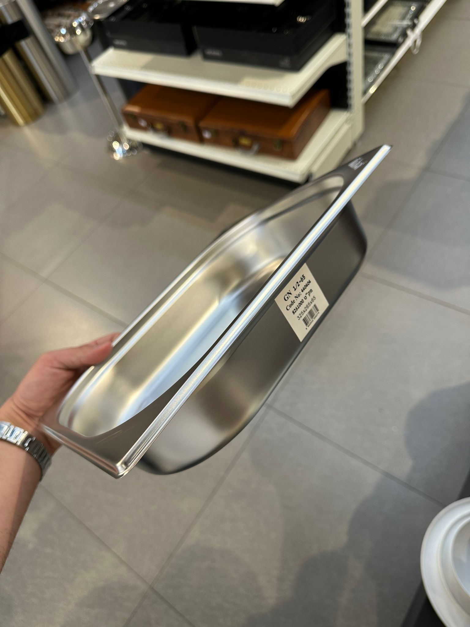 מארז אחסון וחימום - תבנית נירוסטה גסטרונום 1/2-6.5 + מכסה נירוסטה 1/2