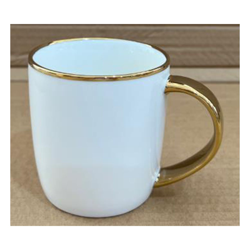 מאג ספל פורצלן לבן זהב עגול 340 מ"ל דגם ELISE