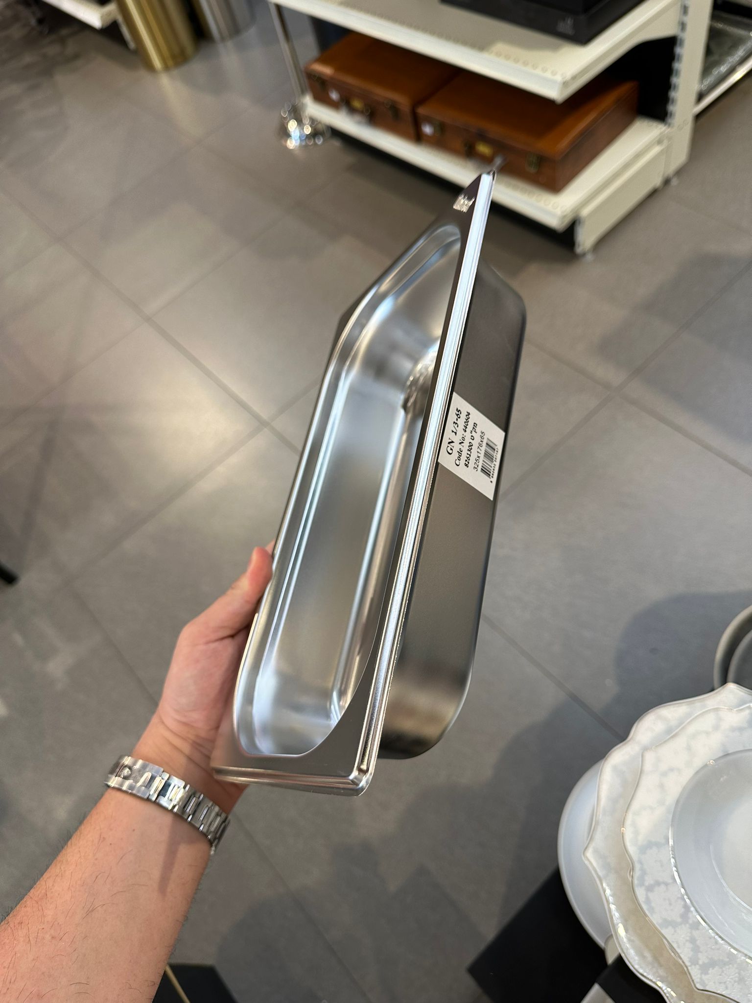 מארז אחסון וחימום - תבנית נירוסטה גסטרונום 1/3-6.5 + מכסה נירוסטה 1/3