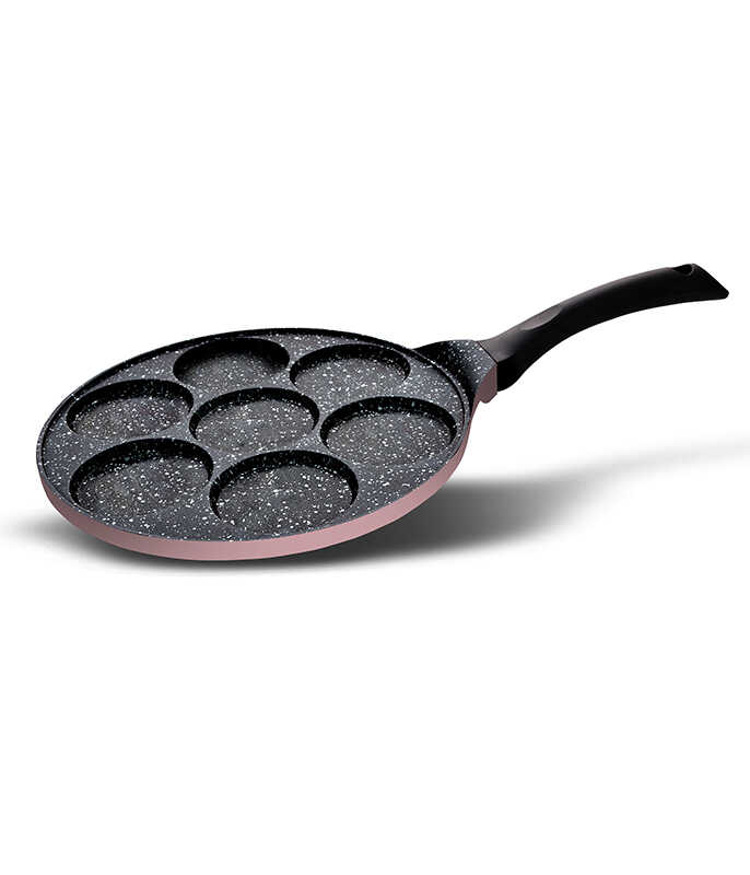 מחבת פנקייק 26 ס”מ 7 שקעים BLACK MARBLE ורוד