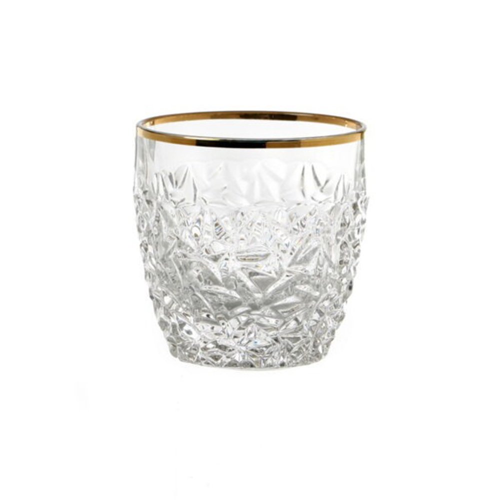 סט 6 כוס ויסקי - זהב דגם ניקולט 350 מ"ל קריסטל בוהמיה