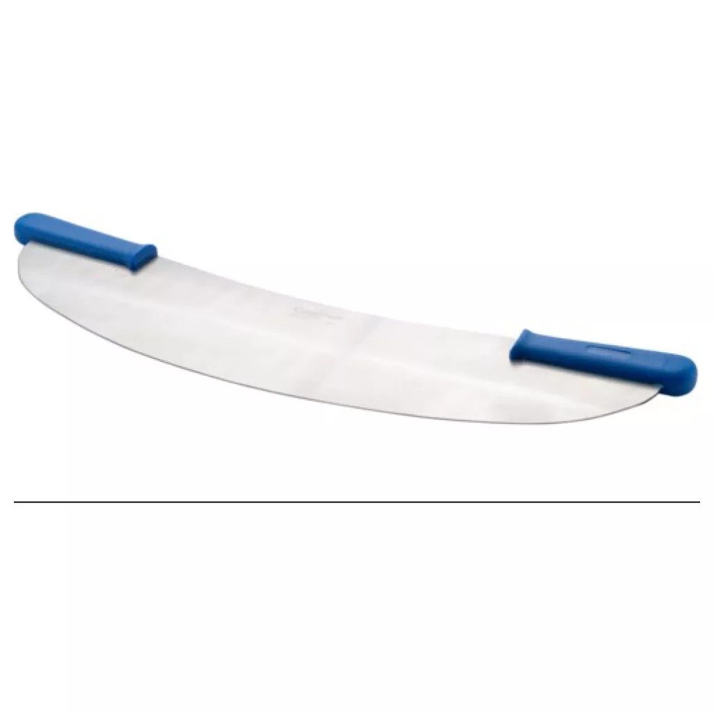 סכין פיצה \ גבינות \ עוגות עגול ידית כחולה 50 ס"מ 2 ידיות