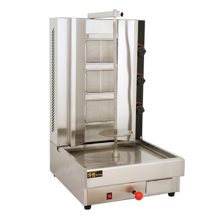 מכשיר שווארמה גז 3 מבערים 45,000 BTU + כף לאיסוף בשר