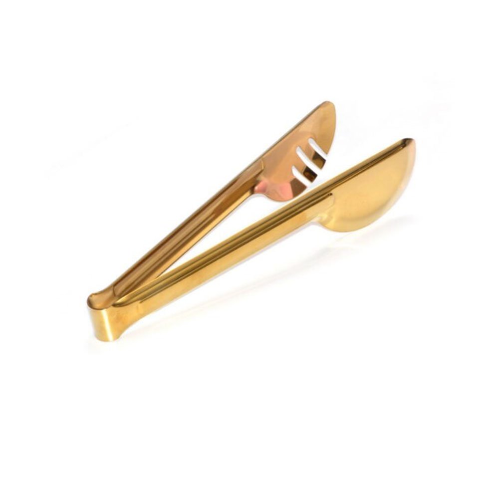 מלקחיים לעוגה - נירוסטה ידית מקושת זהב