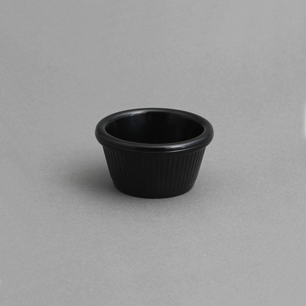 רוטביה / רמקין פסים 6 ס”ל מלמין שחור – 7 ס”מ