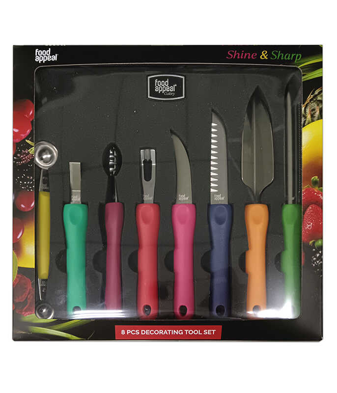 ערכת כלים רב תכליתיים לפיסול וחיתוך פירות (סט 8 חלקים) SHINE&SHARP