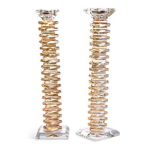 זוג פמוט - פירמידה זהב קריסטל מהודרים 32 ס"מ