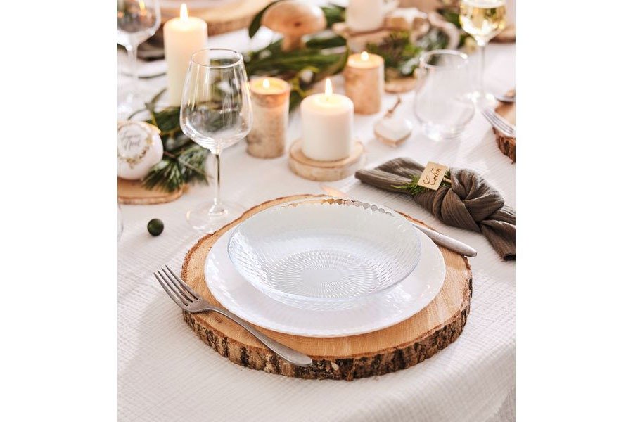 קערה זכוכית - 20 ס”מ דגם פמפיל שקוף