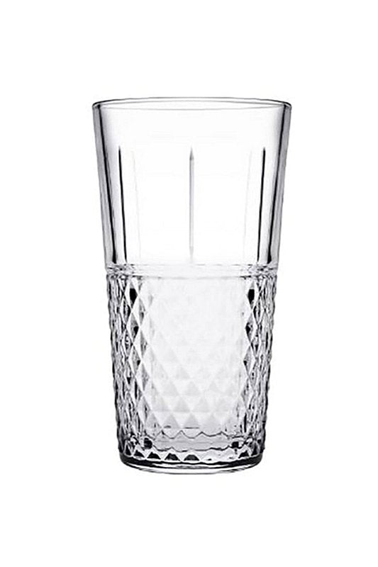 סט 6 כוס שתייה - זכוכית דגם היי נאס יוקרתי מעוטר 355 מ"ל