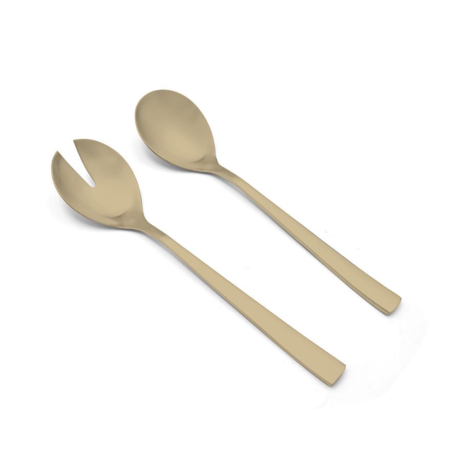 מארז הגשה לסלט - זוג כפות הגשה SAPHIR GOLD-CHAMPGANE מאט