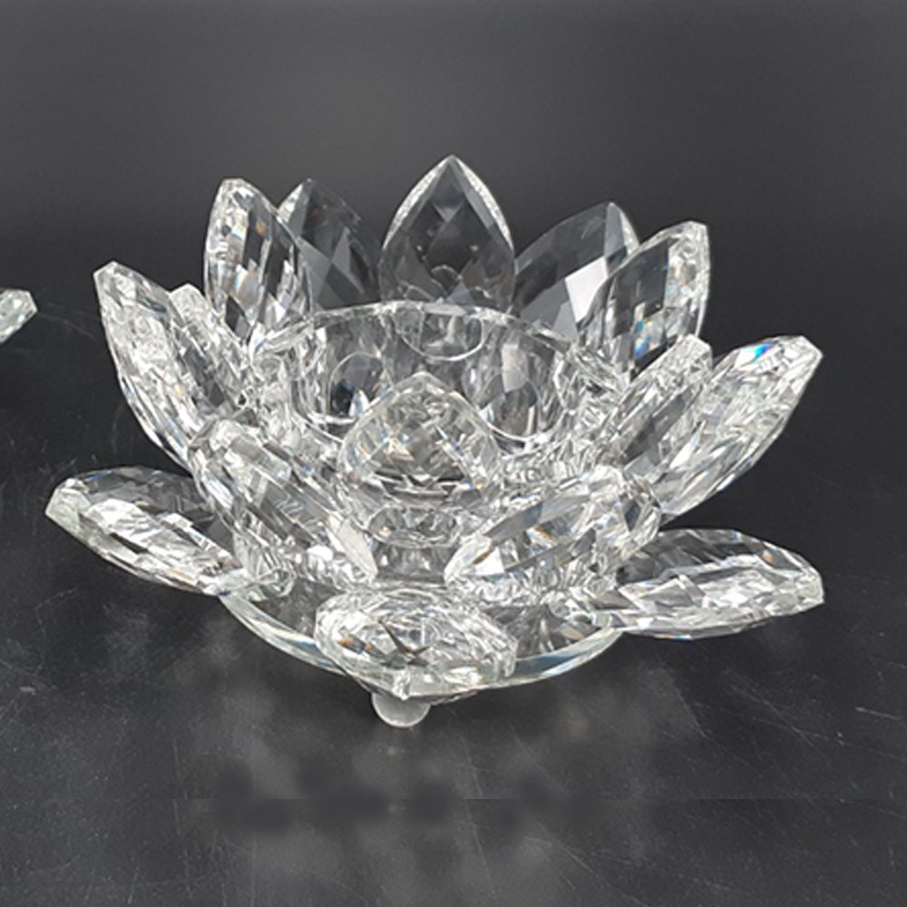 זוג פמוט – קריסטל לוטוס פרח שקוף