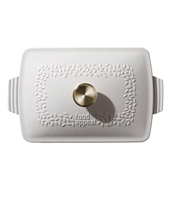 תבנית רוסטר עם מכסה יציקת ברזל 3.9 ליטר HERITAGE קרם