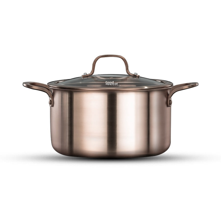 סיר נירוסטה בגימור רוז גולד 20 ס"מ 3 ליטר CROWN מבית Food appeal