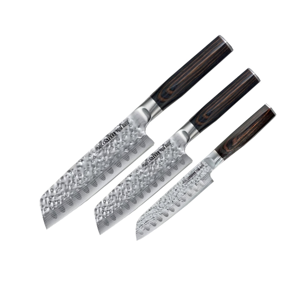 סט 3 סכיני סנטוקו מסדרת שף טום אביב