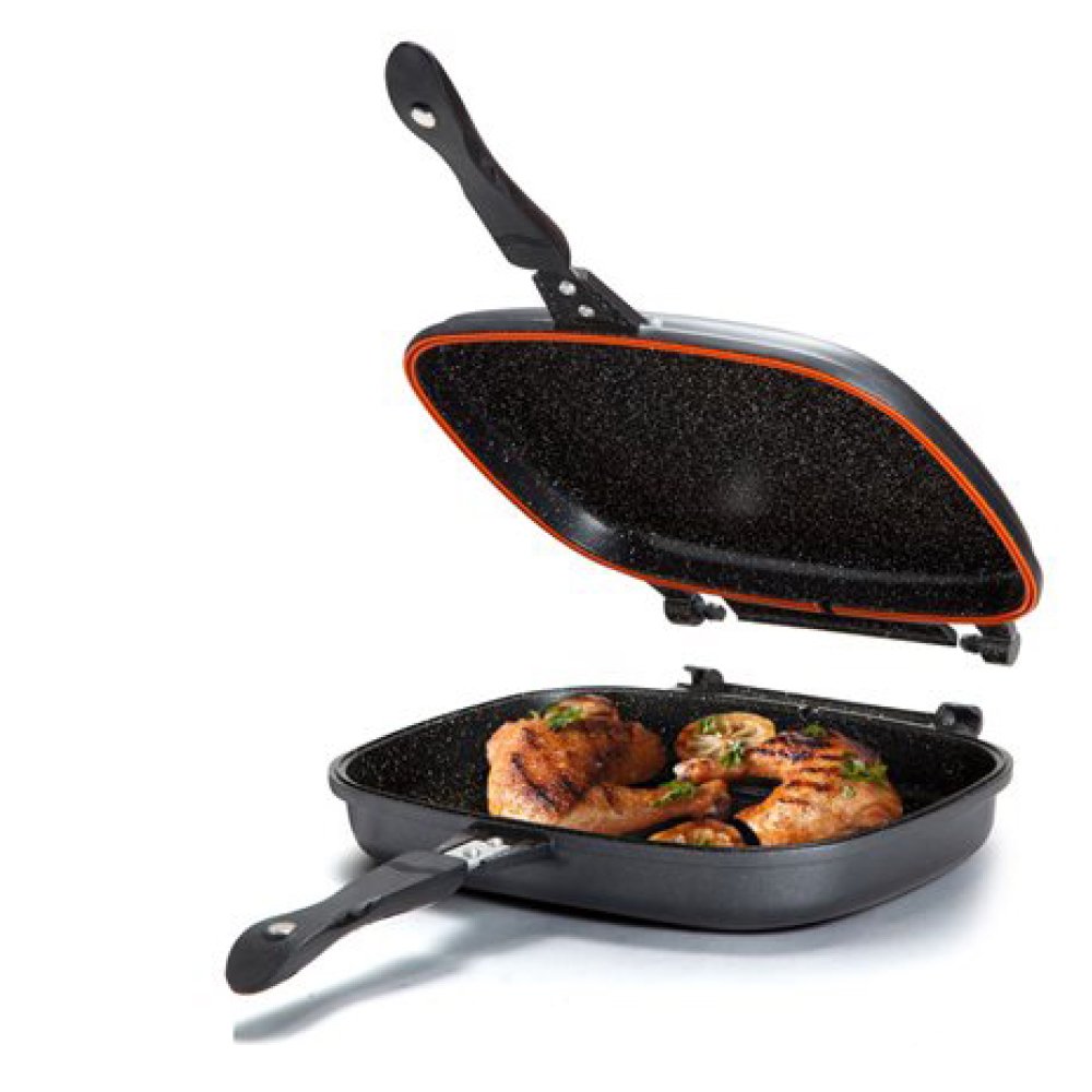 מחבת גריל כפולה ומתפרקת 32 ס"מ Black Marble