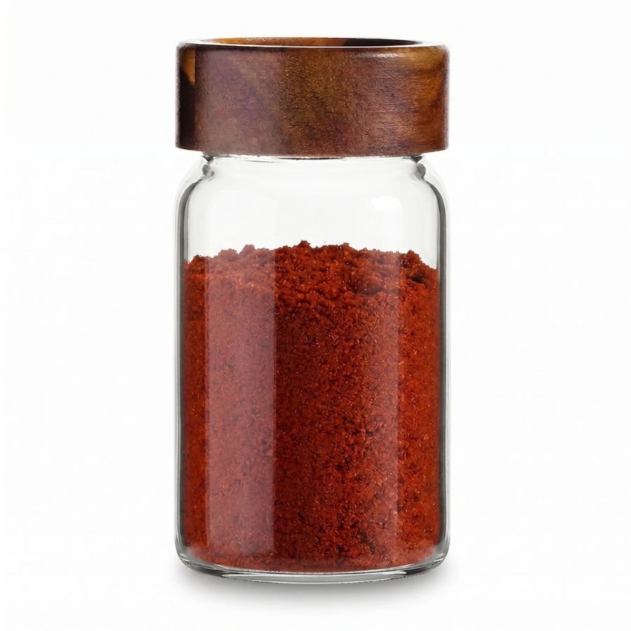 אחסונית זכוכית 260 מ"ל מכסה עץ מתברג SEAL IT