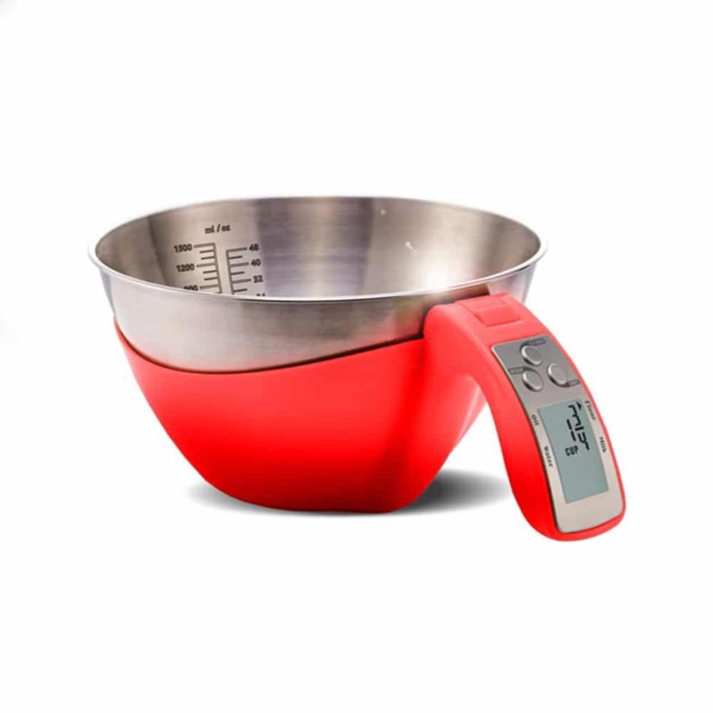 משקל דיגיטלי עם קערה אדום CutterPeeler