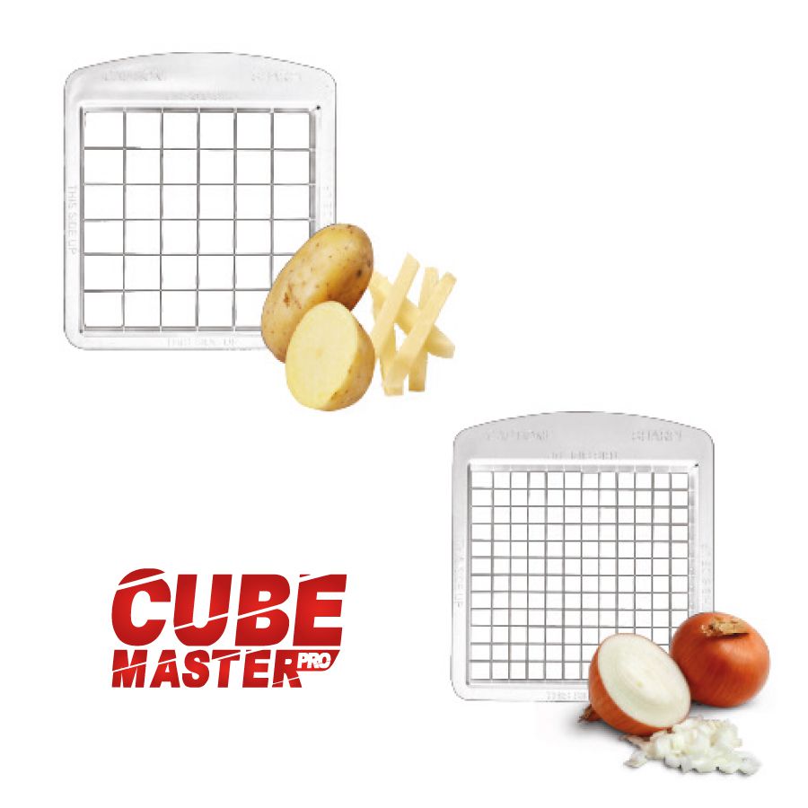 קוצץ ירקות ופירות CUBE MASTER PRO הכולל 2 להבים ומגירה לבן/זהב