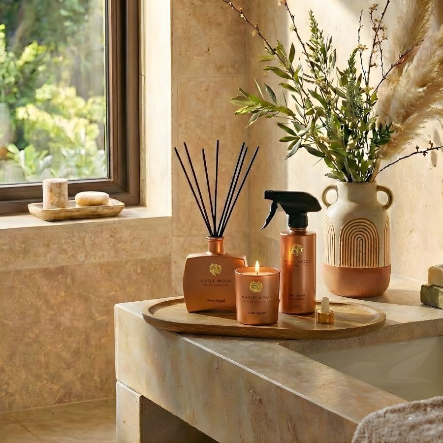 ספריי מפיץ ריח לבדים 200 מ"ל MAPLE WOOD (רוז גולד) מבית Sense appeal