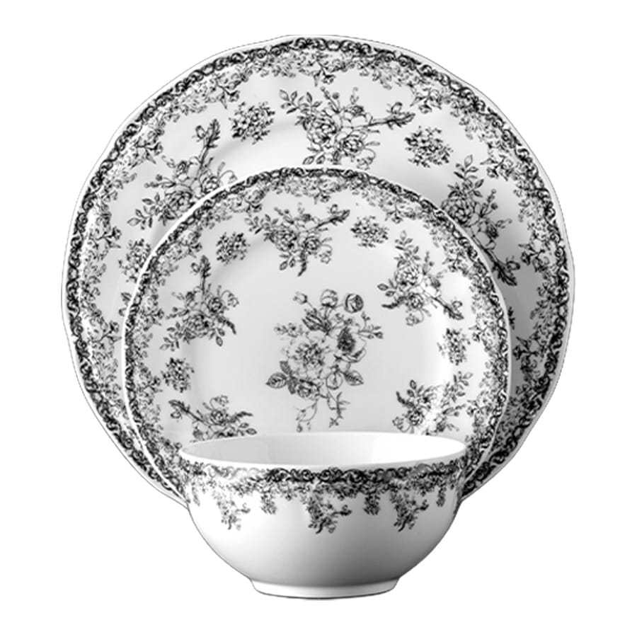 סט צלחות 18 חלק ניו בון ציינה LEGENCY BLACK