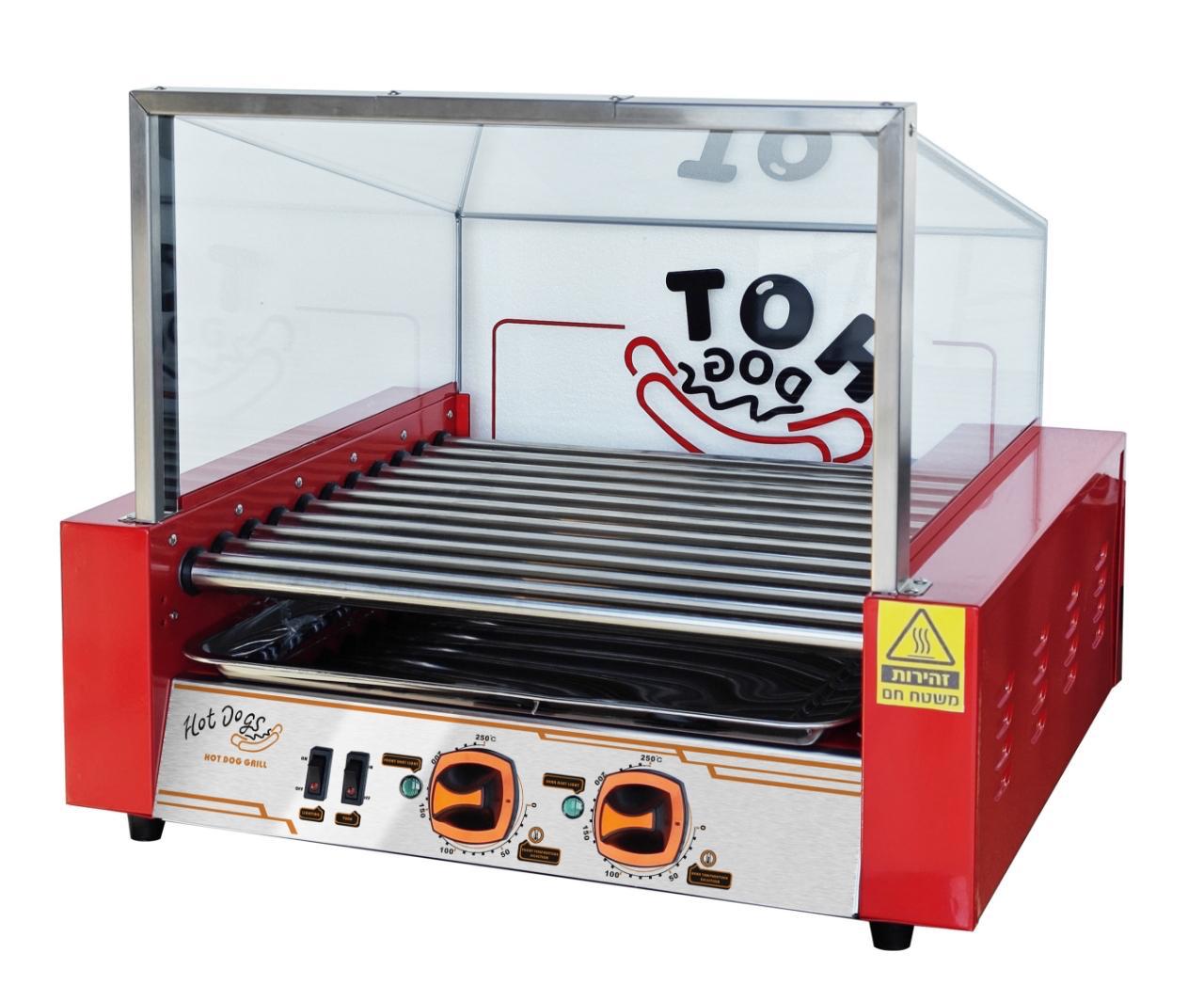 מכונת נקניקיות 11 רולים + ויטרינה ותאורה