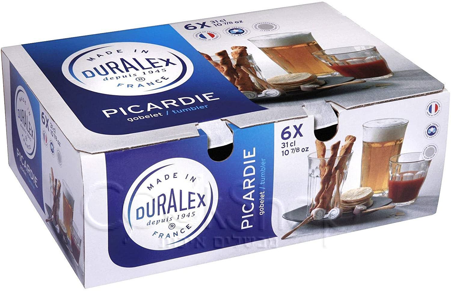 סט 6 כוסות שתייה זכוכית פיקרדי 310 מ”ל – DURALEX Picardie