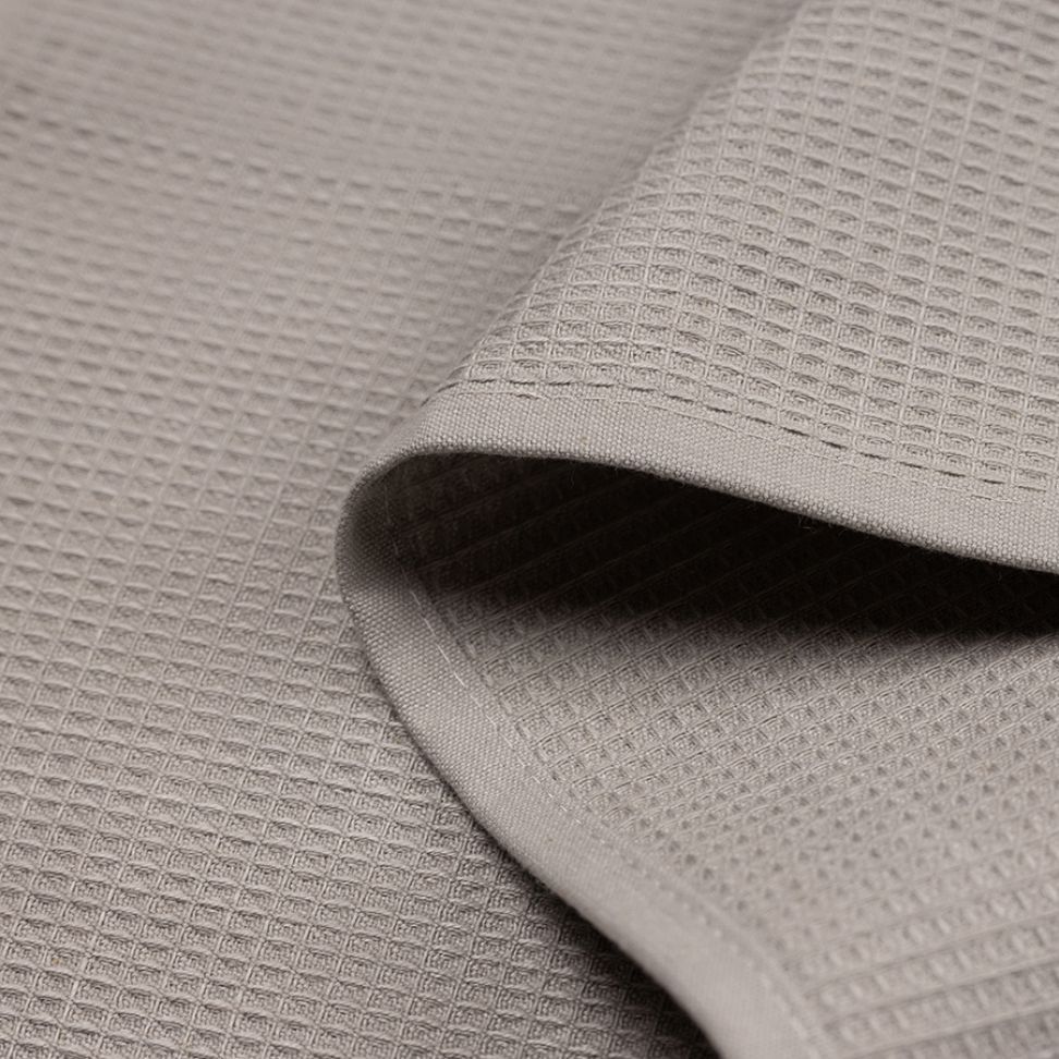 סט 2 מגבות מטבח 100% כותנה וופל אפור/פס אפור-לבן 70X50 ס"מ