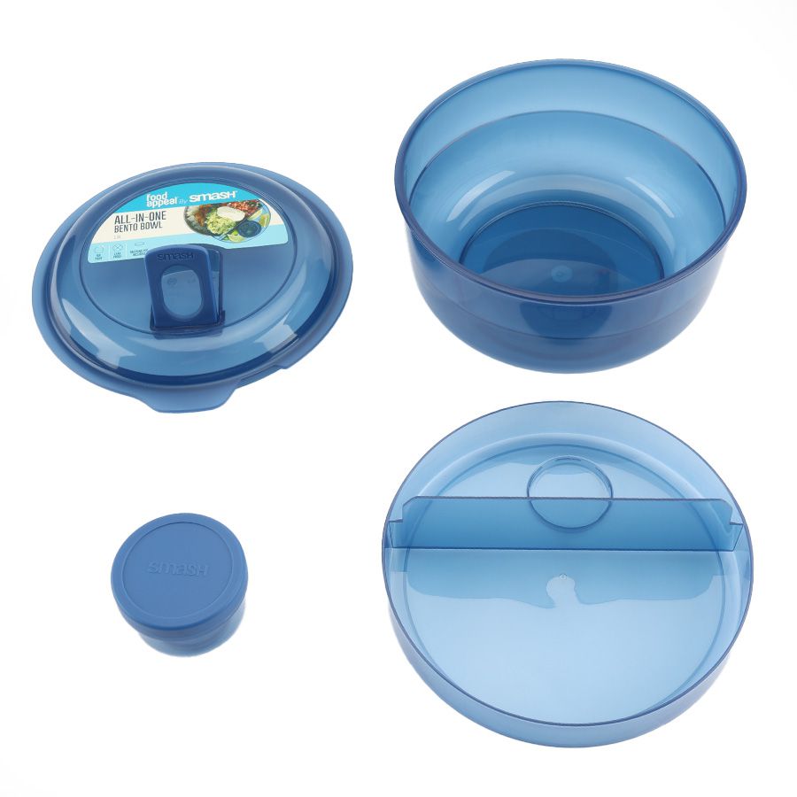 אחסונית ארוחה/סלט עגולה 1.8 ל' כחול Smash by Food Appeal / Adult / Microwave