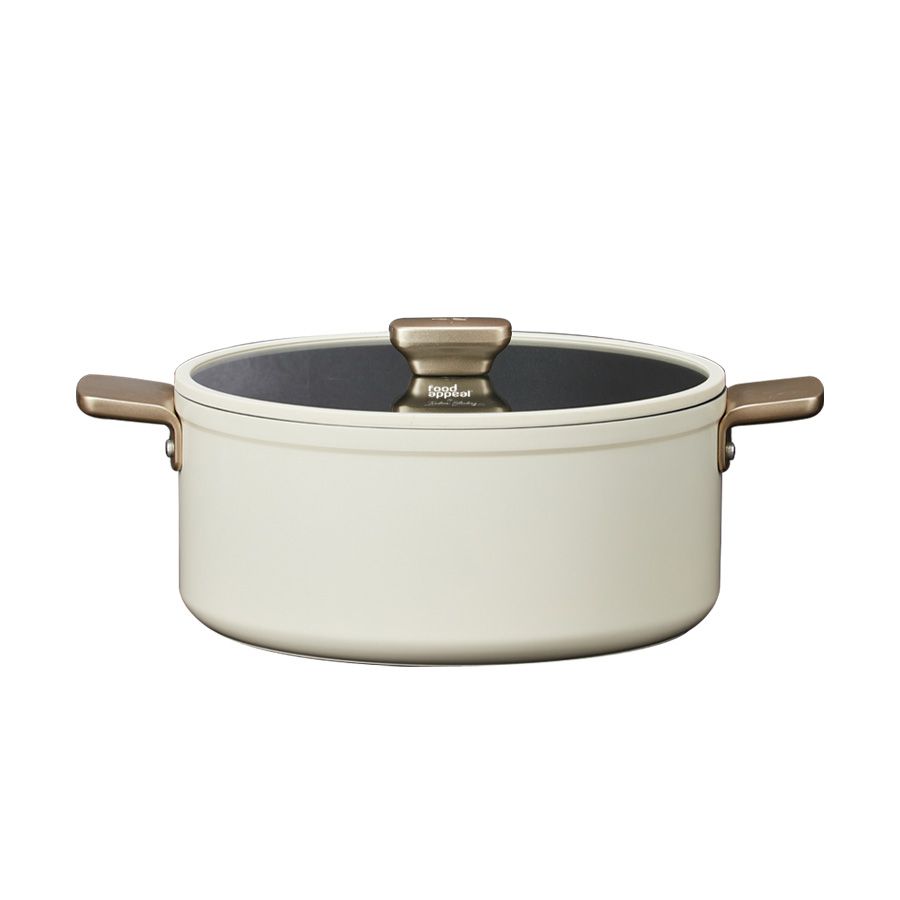 סיר 20 ס"מ ENIGMA NONSTICK  קרם ידיות שמפניה