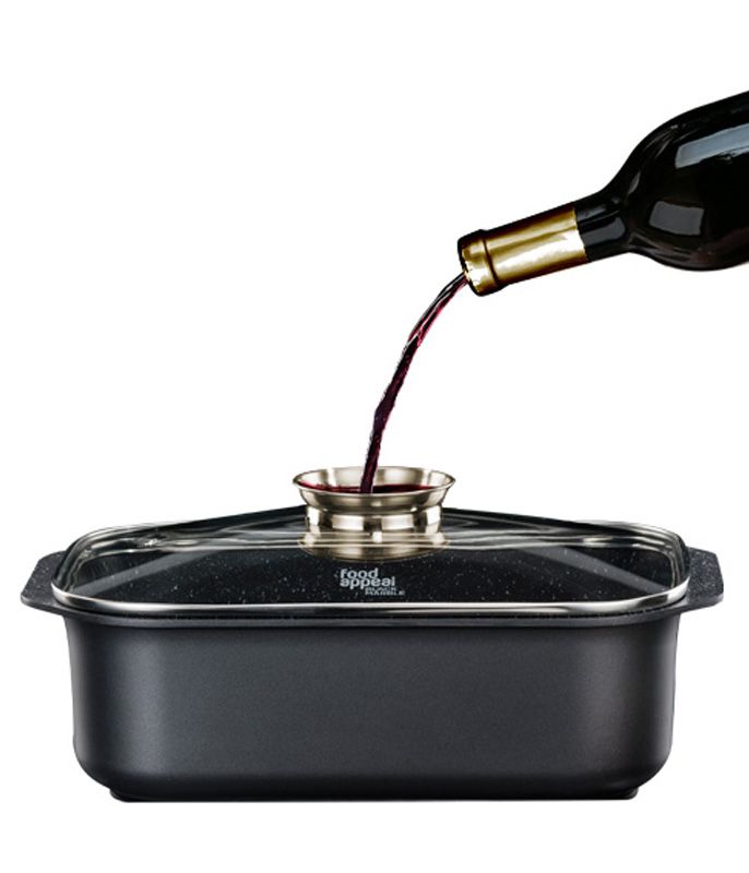 רוסטר עם מכסה ארומטי בצבע שמפניה 25*35 ס"מ - 7.8 ליטר BLACK MARBLE שחור