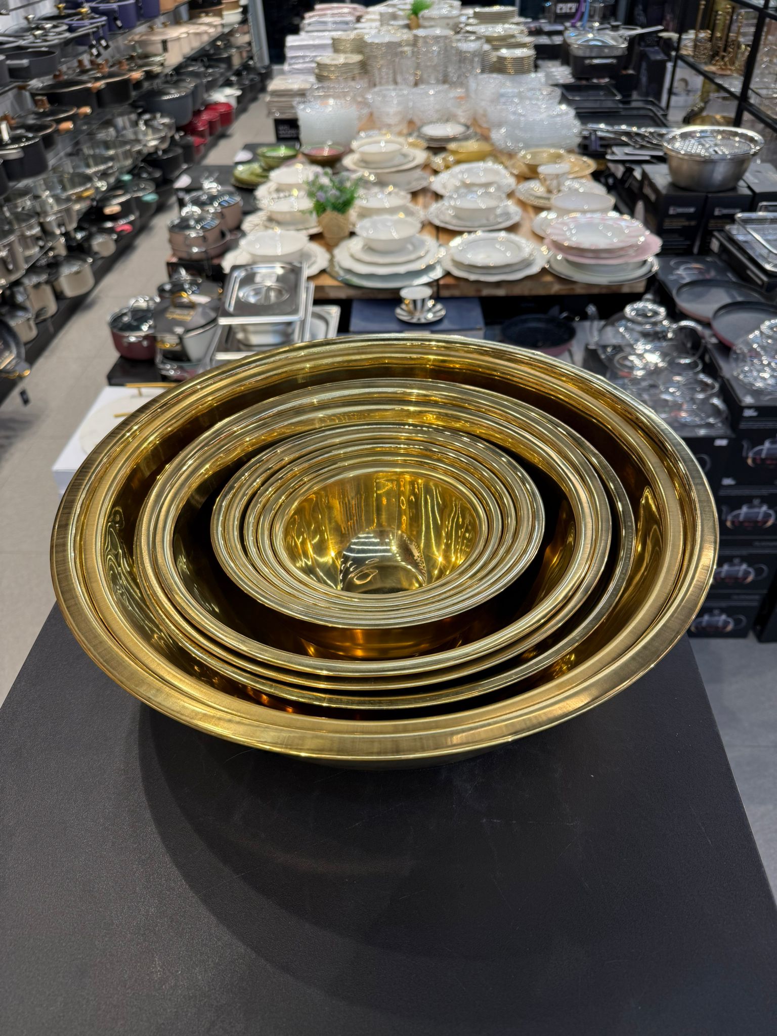 קערת ערבול נירוסטה זהב 16 ס״מ
