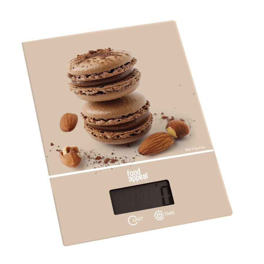 משקל מטבח דיגיטלי 5 ק"ג מקרון קרם