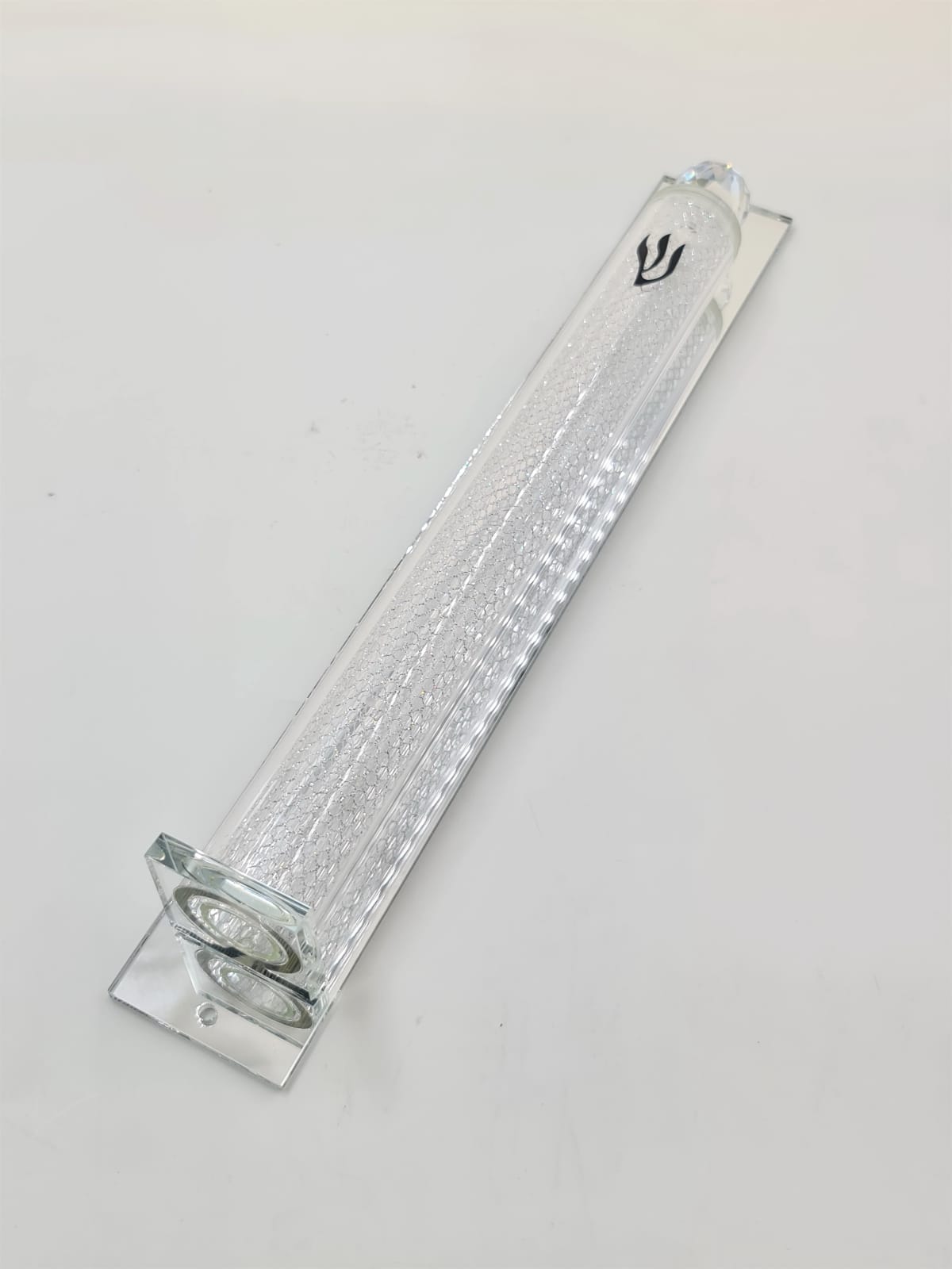 בית מזוזה – קריסטל סליל כסף 30 ס”מ
