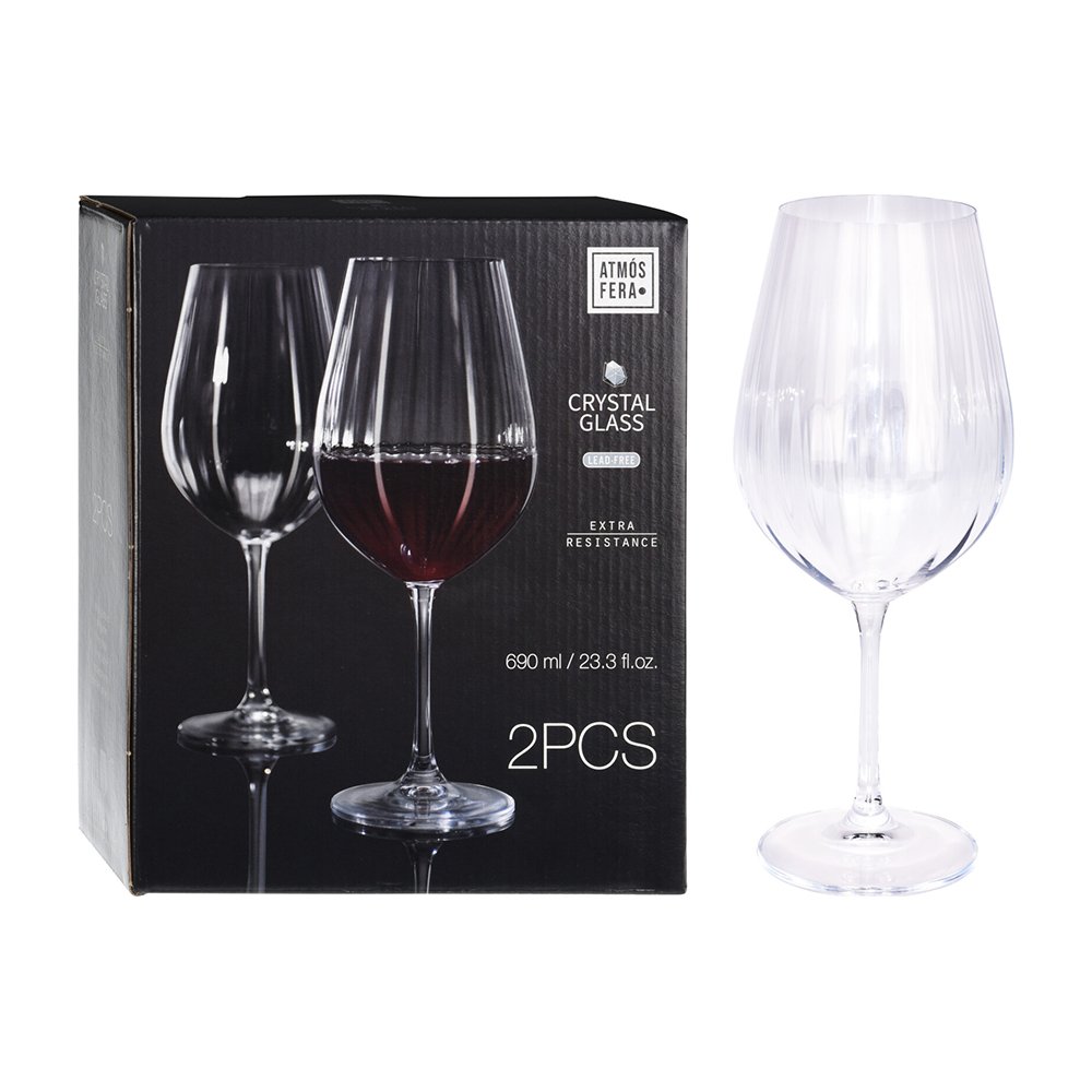 סט 2 כוסות יין קריסטל 690 מ"ל ATMOS FERA