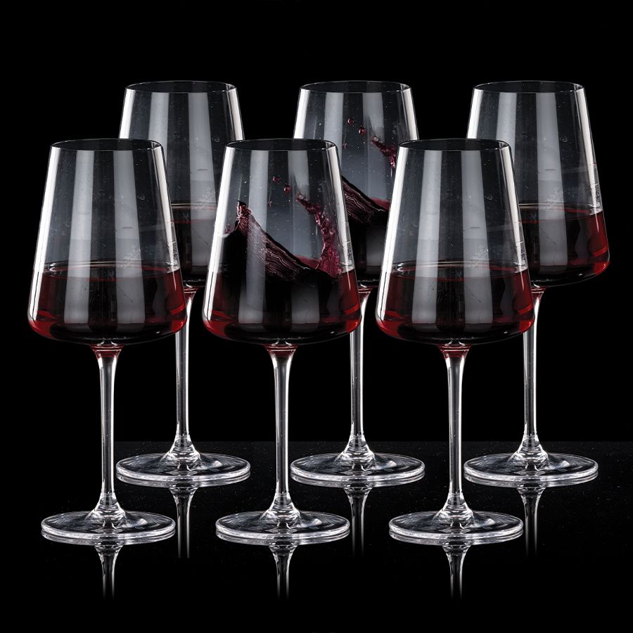 סט 6 כוסות יין 520 מ"ל על רגל זכוכית SEREN