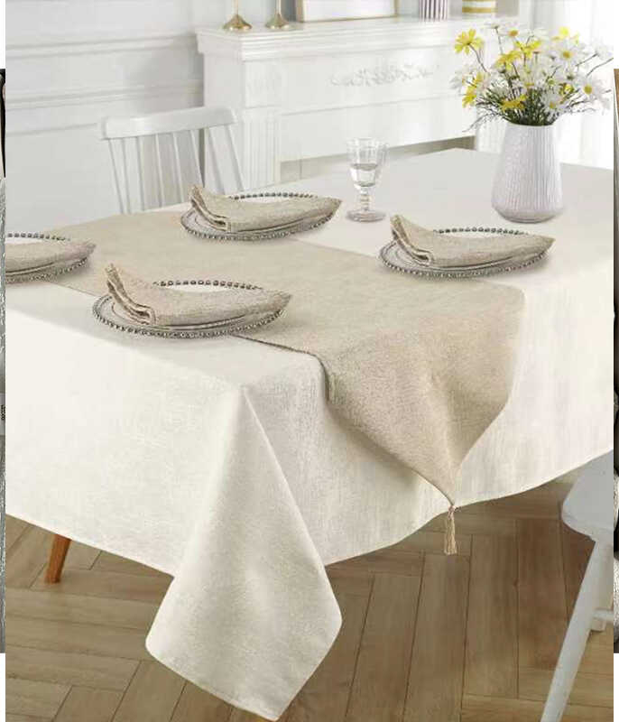 מארז מפת שולחן 260 ס"מ + ראנר 120X45 ס"מ + 6 מפיות 40X40 ס"מ מבית Food appeal