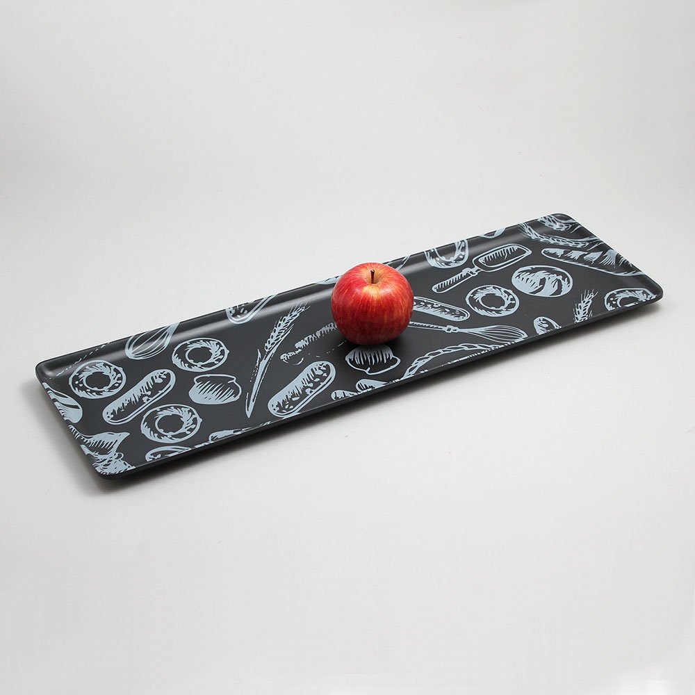 מגש מלמין 2/4 גובה 1.8 בייקר שחור ציורים