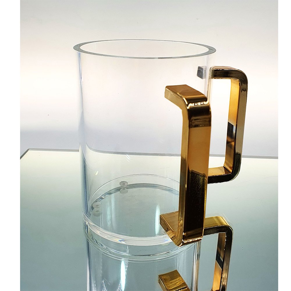 נטלה אקריליק שקוף - ידיות זהב M