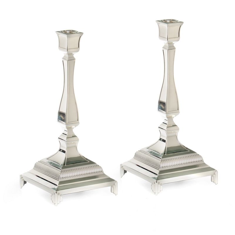 זוג פמוט - ציפוי כסף גובה 36 ס"מ מתכת בארוק