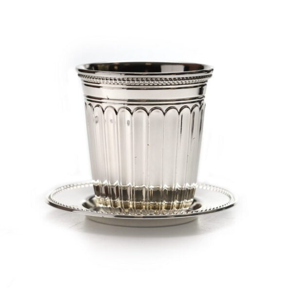 כוס קידוש - פסים ציפוי כסף גובה 10 ס”מ