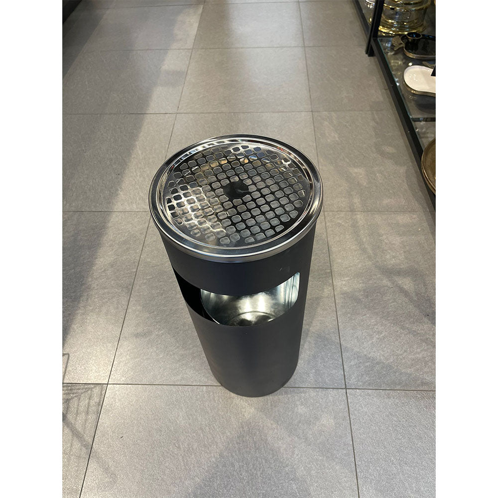 מאפרה צינור עומד שחור 60*24 ס״מ + פח פנימי