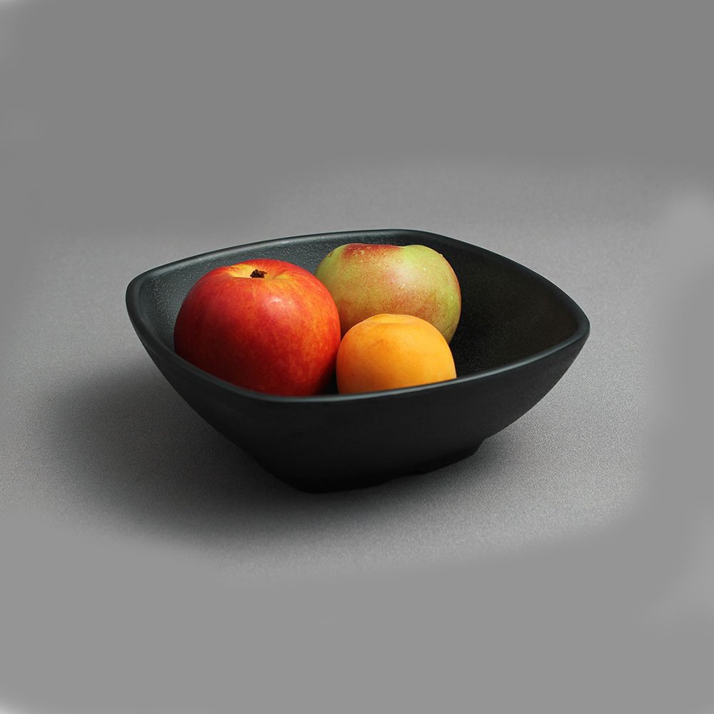 קערה ריבועית 14.7 ס”מ דמוי אבן זן מלמין שחור