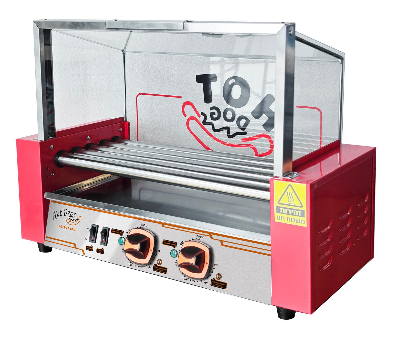 מכונת נקניקיות 5 רול + ויטרינה ותאורה