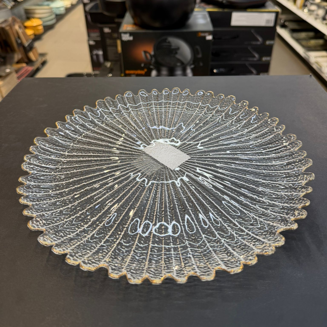 סט צלחות 18 חלקים - זכוכית פס זהב FLORENCE GOLD